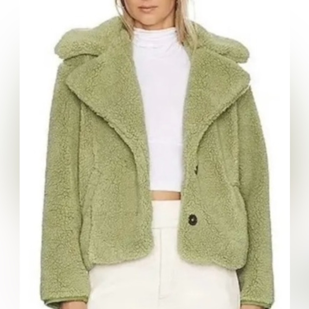 NWT FREE PEOPLE "THE JOPLIN" COZIEST JACKET IN SWEET PISTACHIO - Picture 4 of 6